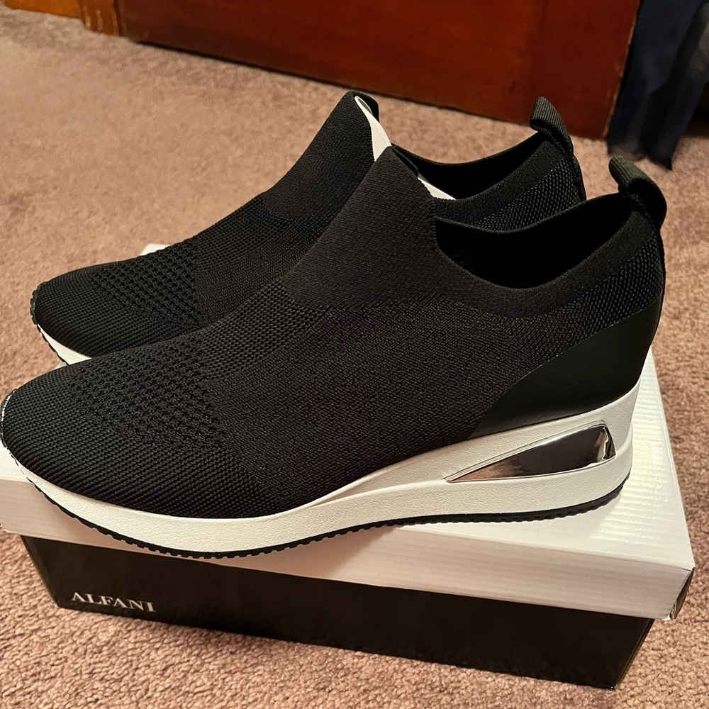 Alfani Websterr Knit Wedge Sneakers